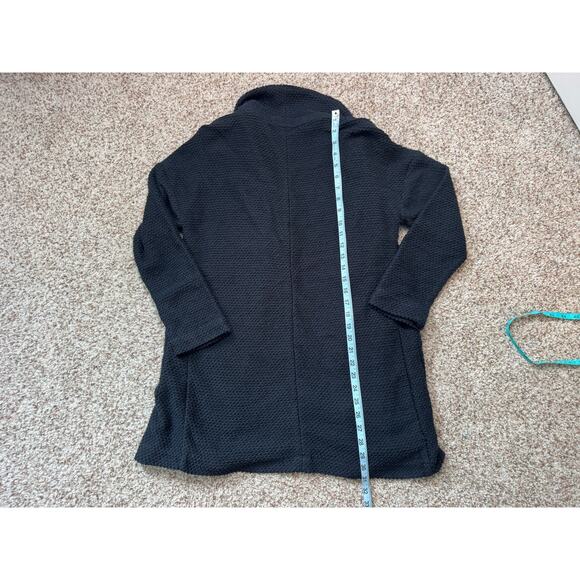 Marine Layer Women's Woven Cotton Blend Black Cardigan Sweater, Size Small - Picture 5 of 13